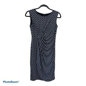 Enfocus Studio Side Cinched Black/White Dress